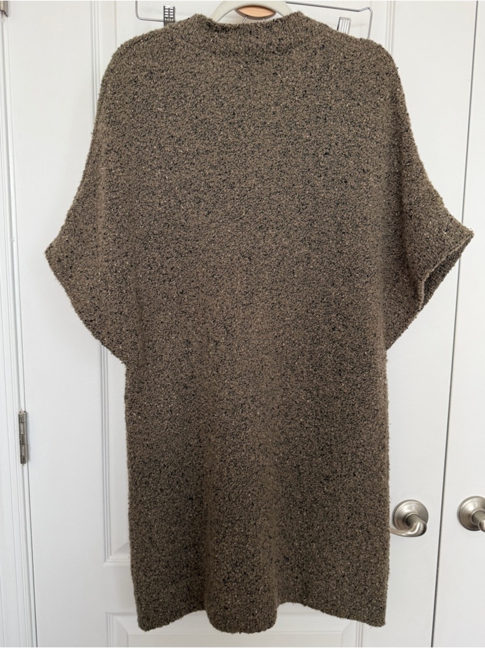 KUNA Tan / Brown Alpaca Blend Short Sleeve Longline Cardigan size Medium - Picture 2 of 3